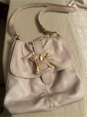 Vintage B Makowsky brown gem  Pebbled Leather Shoulder Bag